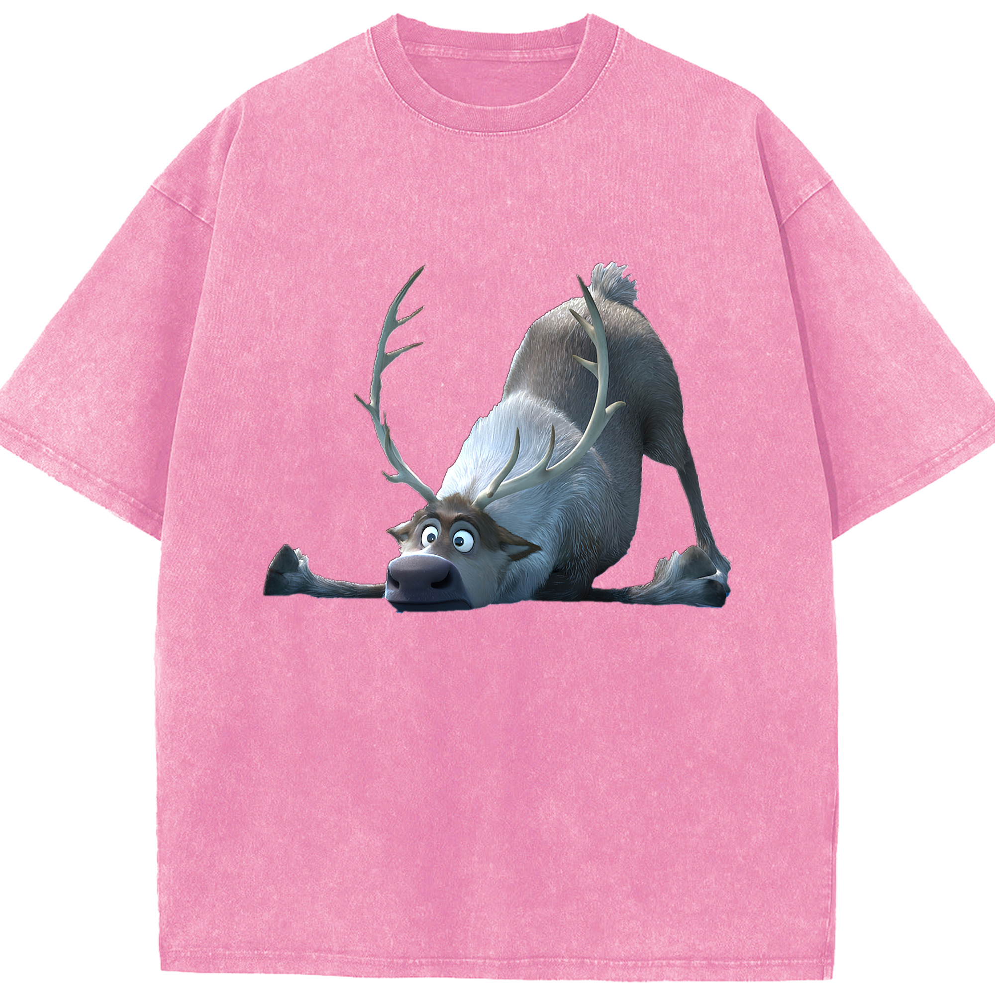 （画像用） アナと雪の女王 アンナ エルサ Frozen Anna Elsa 綿100% ヴィンテージ風 半袖Tシャツ（フロントプリント）